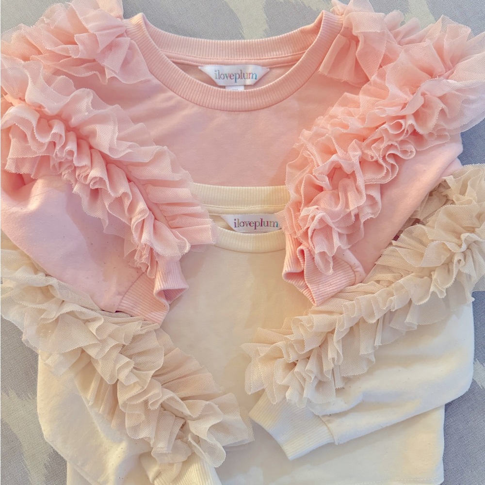 iloveplum soirée sweatshirt in pearl ivory and Shirley pink